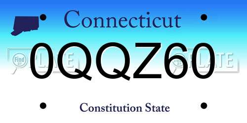 0QQZ60 Connecticut License Plate