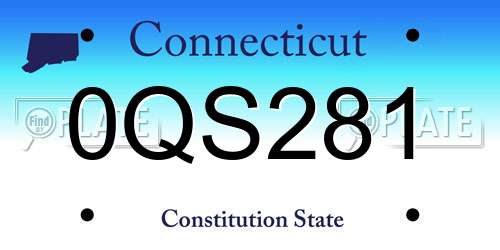 0QS281 Connecticut License Plate
