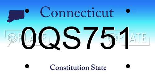 0QS751 Connecticut License Plate