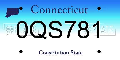 0QS781 Connecticut License Plate