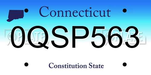 0QSP563 Connecticut License Plate
