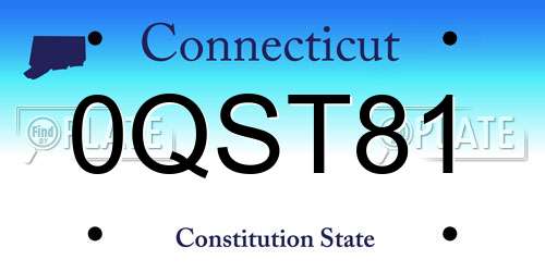 0QST81 Connecticut License Plate