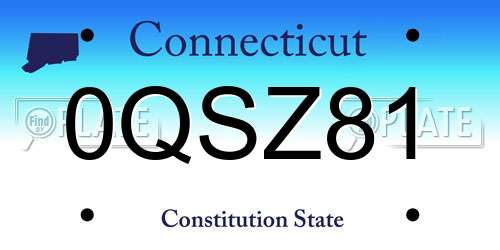 0QSZ81 Connecticut License Plate