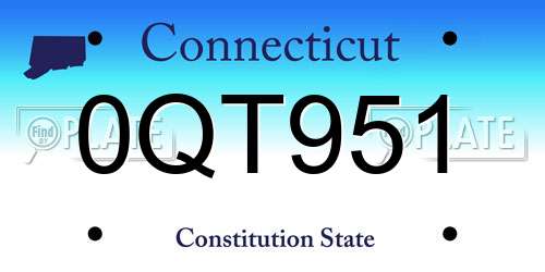 0QT951 Connecticut License Plate