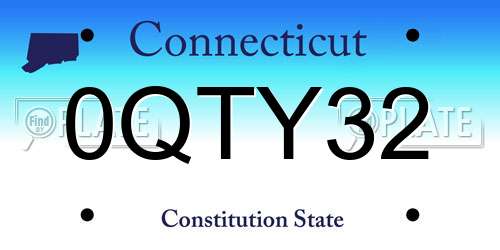 0QTY32 Connecticut License Plate