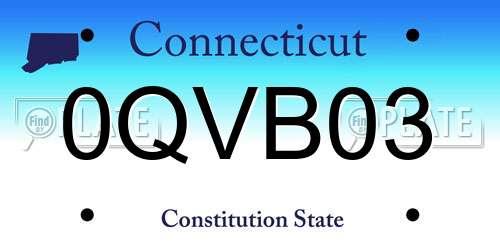 0QVB03 Connecticut License Plate