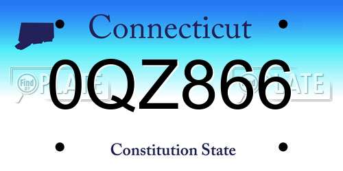 0QZ866 Connecticut License Plate