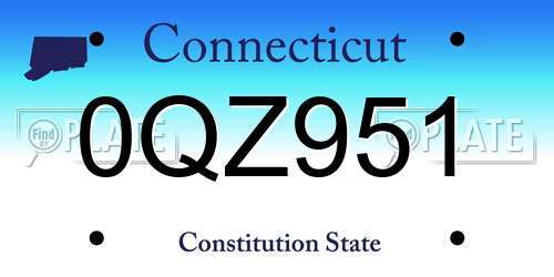 0QZ951 Connecticut License Plate