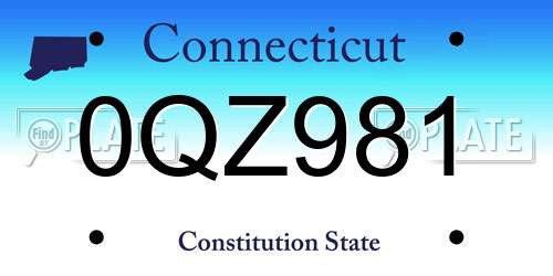 0QZ981 Connecticut License Plate
