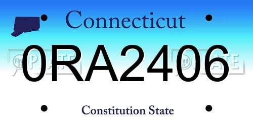 0RA2406 Connecticut License Plate