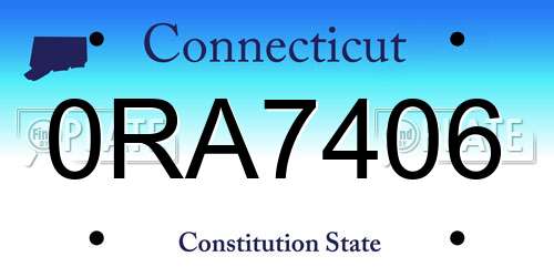 0RA7406 Connecticut License Plate