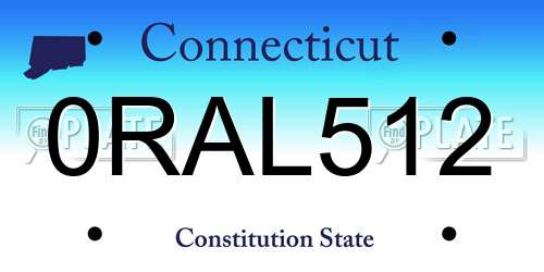 0RAL512 Connecticut License Plate