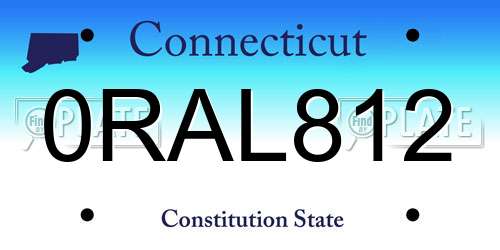 0RAL812 Connecticut License Plate