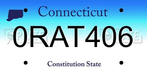 0RAT406 Connecticut License Plate