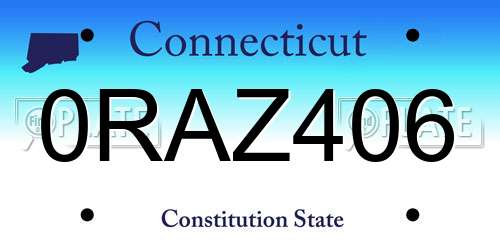 0RAZ406 Connecticut License Plate