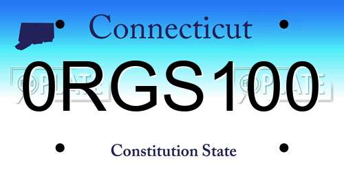 0RGS100 Connecticut License Plate