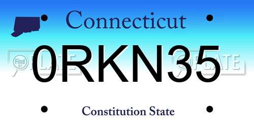 0RKN35 Connecticut License Plate