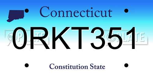 0RKT351 Connecticut License Plate