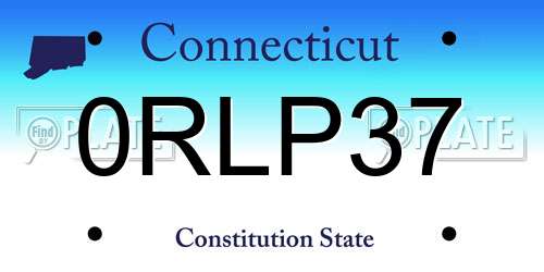 0RLP37 Connecticut License Plate