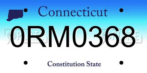 0RM0368 Connecticut License Plate