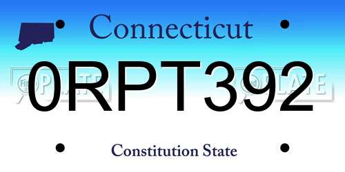 0RPT392 Connecticut License Plate