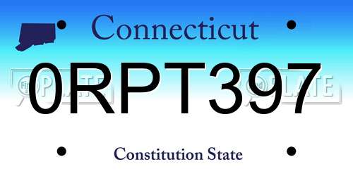 0RPT397 Connecticut License Plate
