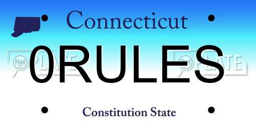 0RULES Connecticut License Plate