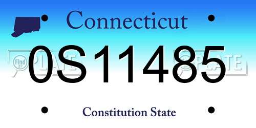 0S11485 Connecticut License Plate