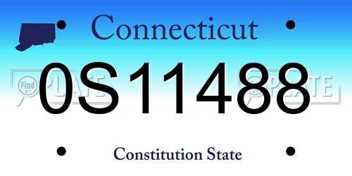 0S11488 Connecticut License Plate