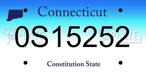 0S15252 Connecticut License Plate