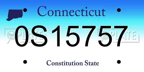 0S15757 Connecticut License Plate