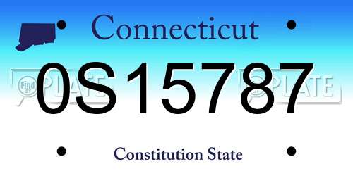 0S15787 Connecticut License Plate