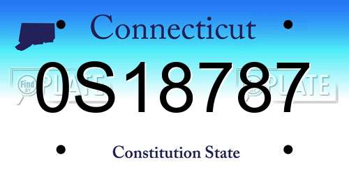 0S18787 Connecticut License Plate