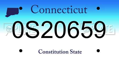0S20659 Connecticut License Plate