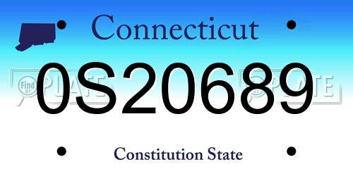 0S20689 Connecticut License Plate