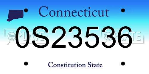 0S23536 Connecticut License Plate