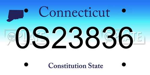 0S23836 Connecticut License Plate