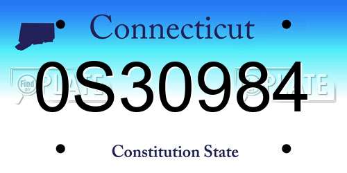 0S30984 Connecticut License Plate