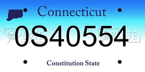 0S40554 Connecticut License Plate
