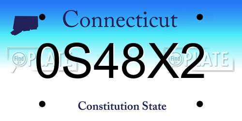 0S48X2 Connecticut License Plate