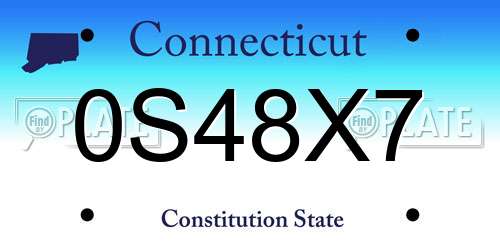 0S48X7 Connecticut License Plate