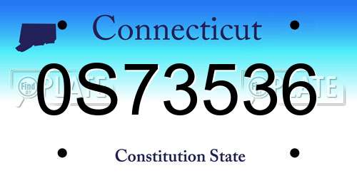 0S73536 Connecticut License Plate