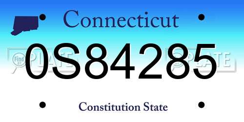 0S84285 Connecticut License Plate