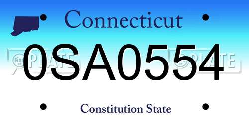 0SA0554 Connecticut License Plate