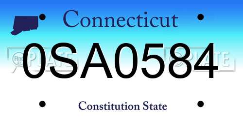 0SA0584 Connecticut License Plate