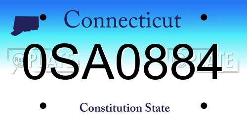 0SA0884 Connecticut License Plate