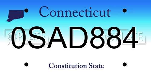 0SAD884 Connecticut License Plate