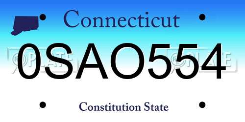 0SAO554 Connecticut License Plate