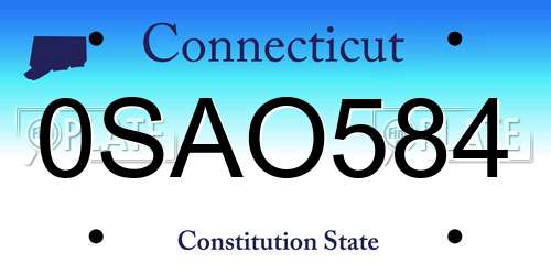 0SAO584 Connecticut License Plate