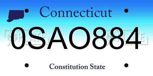 0SAO884 Connecticut License Plate